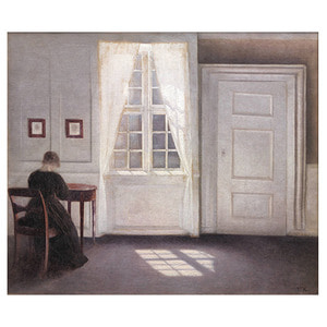Interior in Strandgade, Sunlight on the Floor 1901 - 빌헬름 하메르스회 / 명화그림 (수입원목액자)